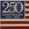 Garage Cabinet Decoration 250th Anniversary Flag Metal Emblem, Patriotic Red Blue White Auto Badge, 1776-2026 SUV Decorative Badge America 3D
