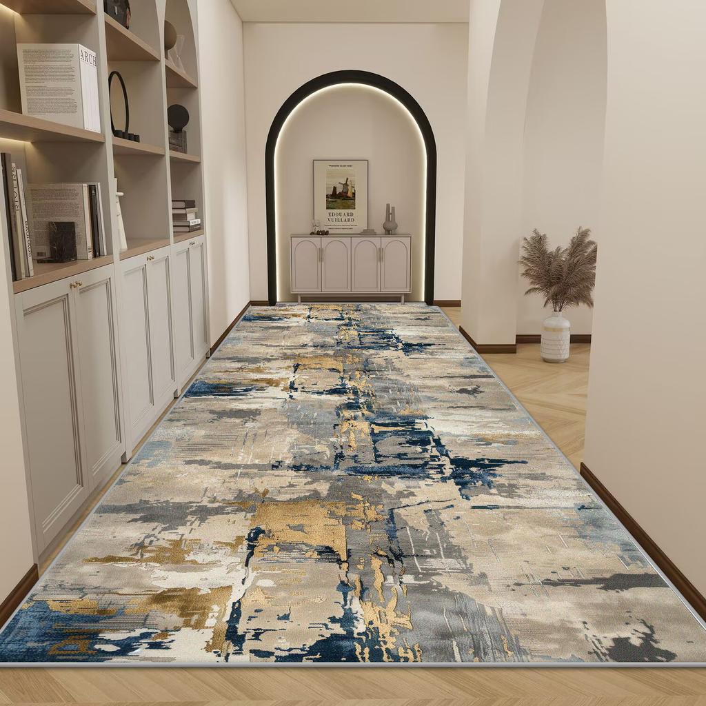 Nordic Luxury Hallway Long Rugs Stair Mat Hotel Floor Mats Abstract Carpet for Living Room Kitchen Corridor Mat Tapis Alfombra