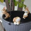 Pack of 3 Colorful Rabbit Resin Figurines Ideal for Hanging on Balconies or Aquariums Edges Multifunctional Decors