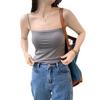 Women's Solid Color Camisole with Built-in Chest Pad – Stylish Back Design for Summer Wear