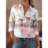 2026 Damen Langarmshirt Herbst Neu 3D Bedrucktes Streetwear Damenhemd Hawaiianisches Hemd