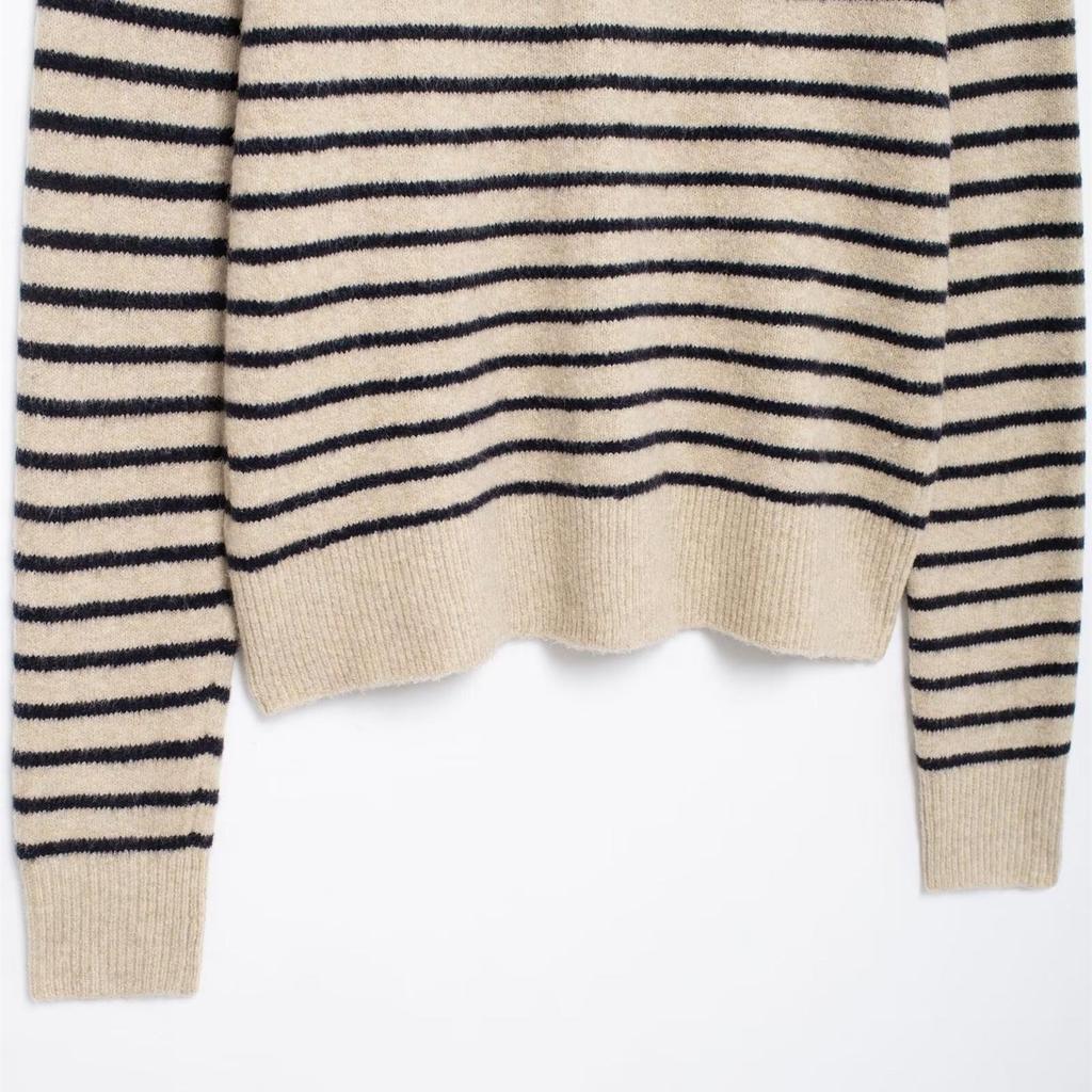 2025 Spring Women's Soft Striped Knit Cardigan Sweater