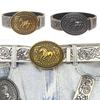 Floral Engraved PU Belt for Jeans Women Vintage Horse Pattern Buckle Waist Belt