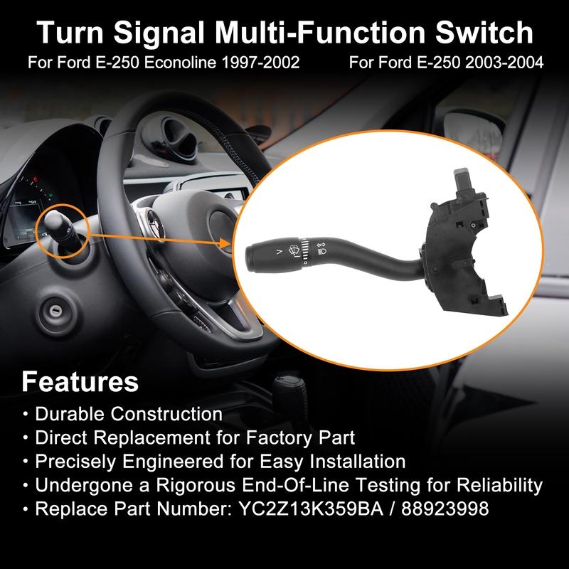 X Autohaux Car Turn Signal Switch Combination Switches YC2Z13K359BA/88923998 for Ford E-150/250/350 Econoline Club Wagon Super