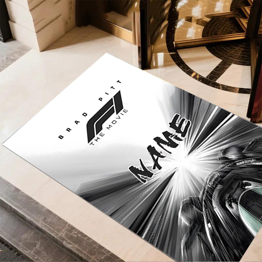 Thrills F1 Racing Personalized Text Area Rug Design for Playrooms Study Room Bedrooms Entryway Anti-slip Rug Anime Office Decor Wedding Party Gift