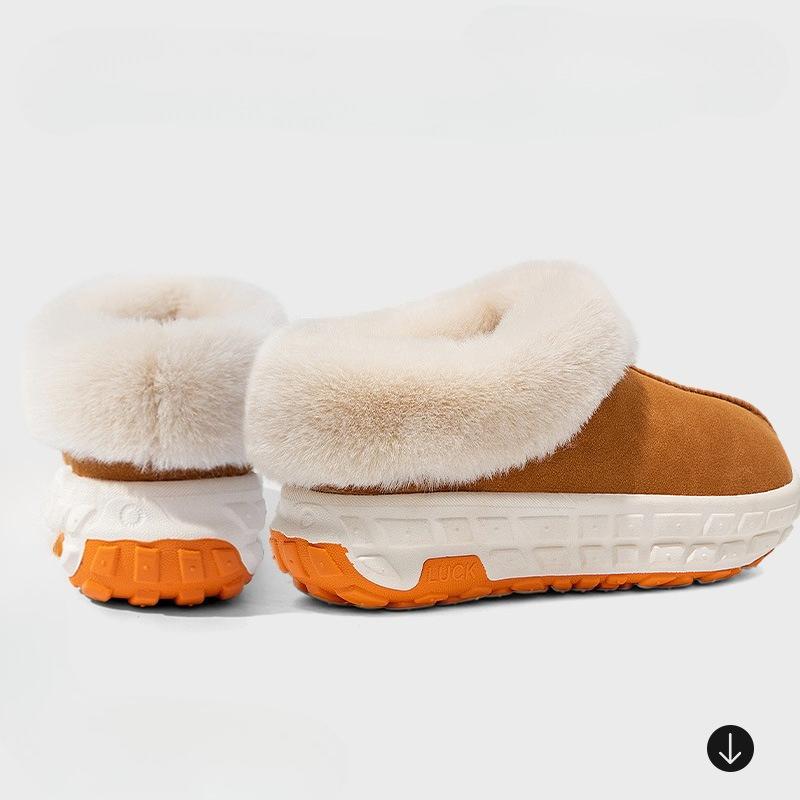 Thick-soled Cotton Shoes for Indoor Home Use, Anti-slip and Warm Bags, and Slippers for Outdoor Wear