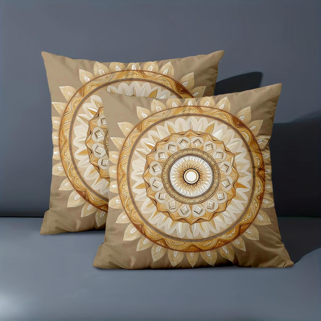 1 Pieces Brown Mandala Patterned Decorative Throw Pillows Polyester pillowcase, sofa decorative cushion cov Headboard Pillow