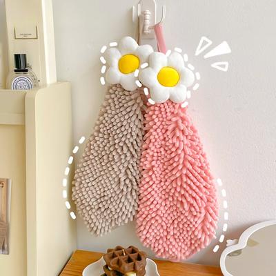 Asciugamano carino da appendere, non peloso, fazzoletto da cucina, ciniglia, asciugamano spesso, assorbente per bambini, panno per le mani