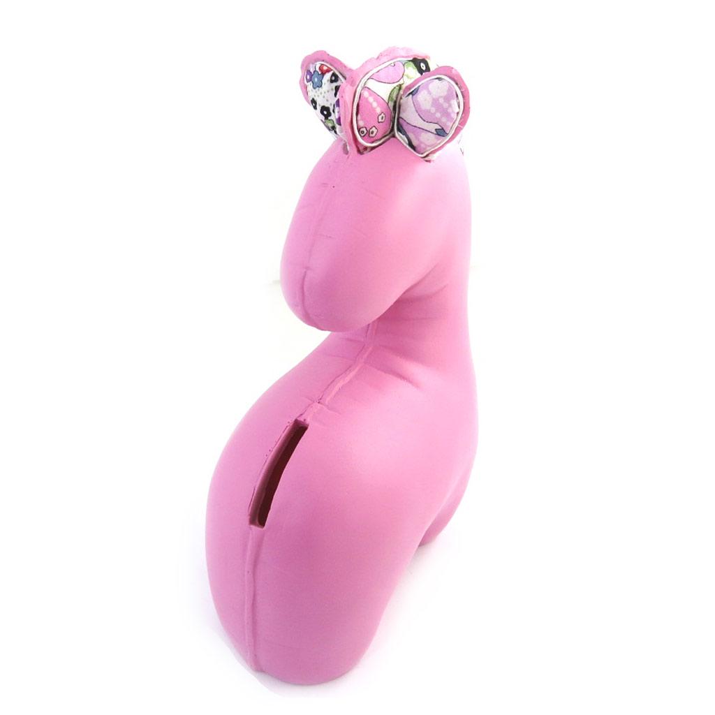 Les Trésors De Lily [N0897] - Skarbonka żywiczna 'Pasja Konie' różowa - 20x14x9 cm