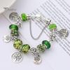 Glücksarmband, glasierter Lebensbaum, grüner Kunstkristall, Vintage, DIY, mehrere Charms, ethnischer Stil, pastoraler Armreif für Shopping, Arbeit, Party, Dating