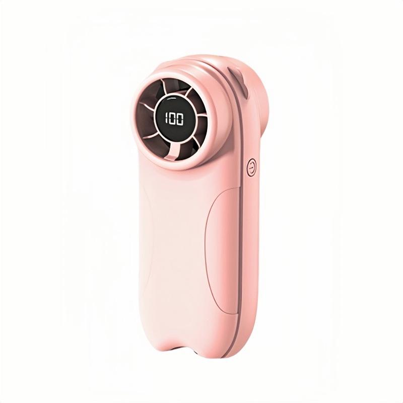 USB Rechargeable Mini Handheld Turbo Fan with Digital Display 115x42x47mm