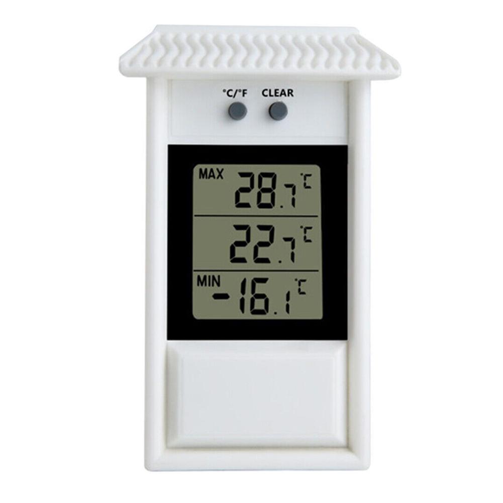 Garden Waterproof Thermometer Digital Thermometer Display Max Min Greenhouse Thermometer Garden Indoor Outdoor Wall Room белый