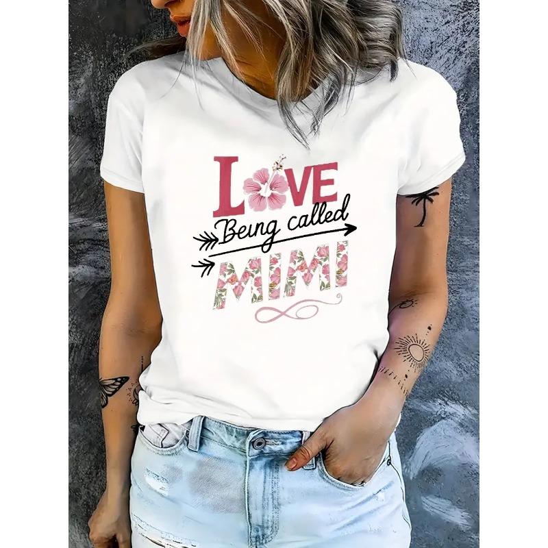 European Size Women Casual Short Sleeve Tee 1 Pcs  Heavy Polyester - Comfortable Crew Neck, Soft Adorable Tees Tops