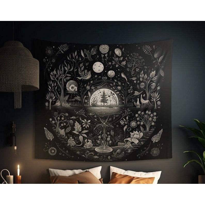 Mandala tapestry 75x100 чёрный