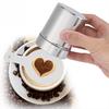 Setaccio per caffè con farina di cacao, shaker per cioccolato, 1 pezzo in acciaio inossidabile + modello per stencil per caffè da 16 pezzi