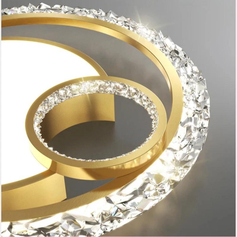 Moderne Runde LED Bescheidene Deckenleuchten für Schlafzimmer Küche Goldene Kristall-Kronleuchter Arbeitszimmer Badezimmer Deckenleuchter