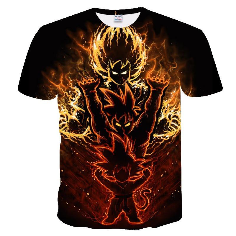 Vibrant Summer Tee Dragon Ball Z Goku Super Saiyan 3d Print Casual T-shirt Men Women Top