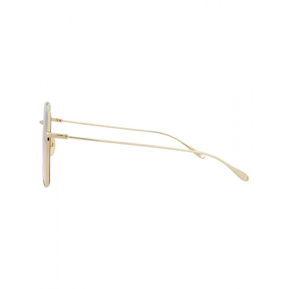 Gucci Square Frame Metal Sunglasses Gold Gold Pink