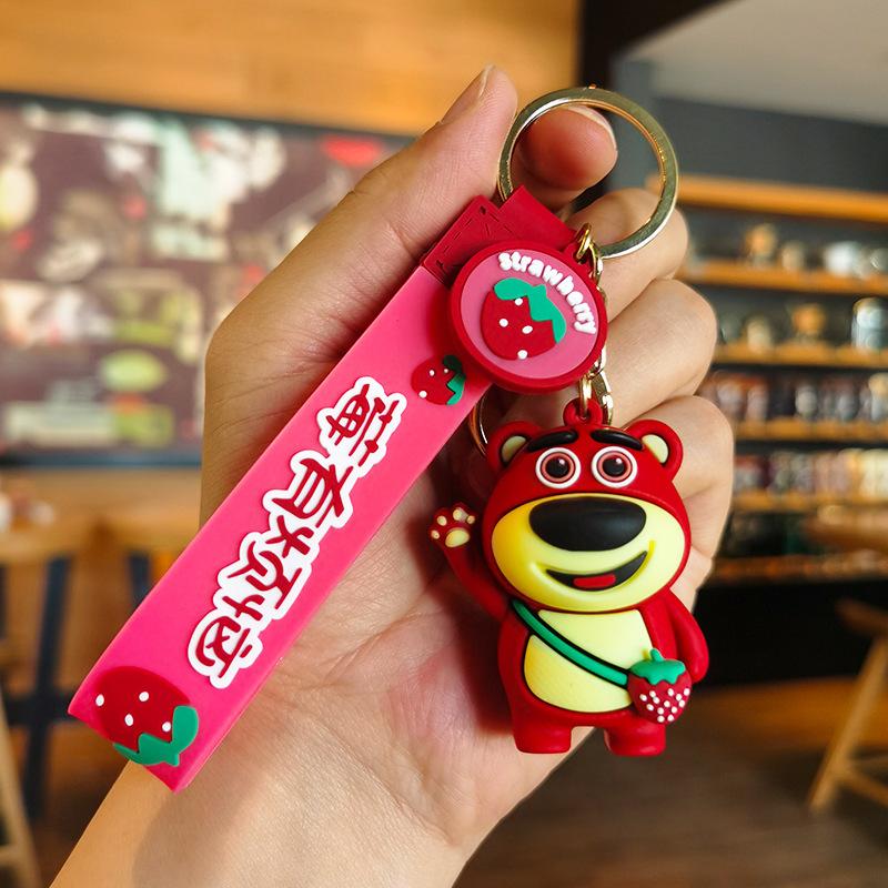 

Strawberry Bear Keychain Internet Celebrity Doll Keychain Exquisite Car Children s Day Keychain Ring Toys Anime Cartoon Frind