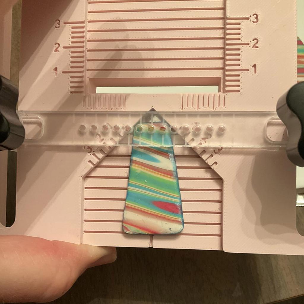 Polymer Clay Earring Drilling Tool With Fixed Plate And Calibration Marks for Hole Positioning In Various Shapes