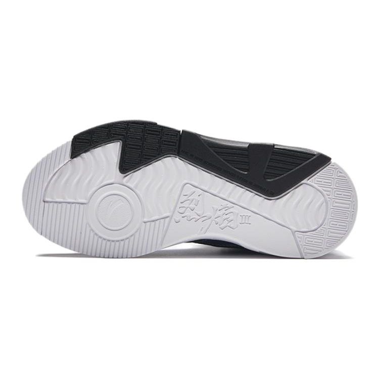 Anta Kids Round Head Knob Wear-Resistant Shock Absorption High-Top Skate Shoes Kids Skate Shoes Black Blue 312318008H-6