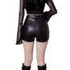 Dámské podzimní jarní bodycon šortky s vysokým pasem, super krátké, vnější oblečení, pro drobné postavy, základní šortky z PU kůže, mini šortky, univerzální, úzký střih, hot pants