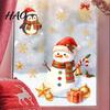 Christmas Party Supplies Window Clings, Cute Santa Claus Snowman Xmas Tree Stickers, Theme Wall Decals Winter PVC Static Glass Decal for Living Room,