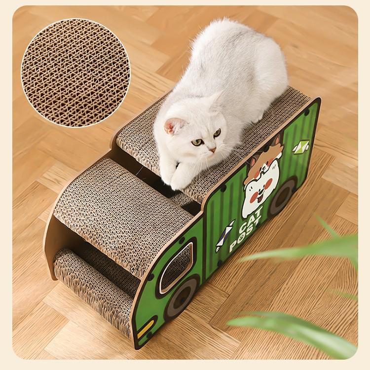 Odolná dvojvrstvová doska na škrabanie a ležanie pre mačky - Odolná voči škrabaniu a opotrebovaniu, z vlnitej lepenky