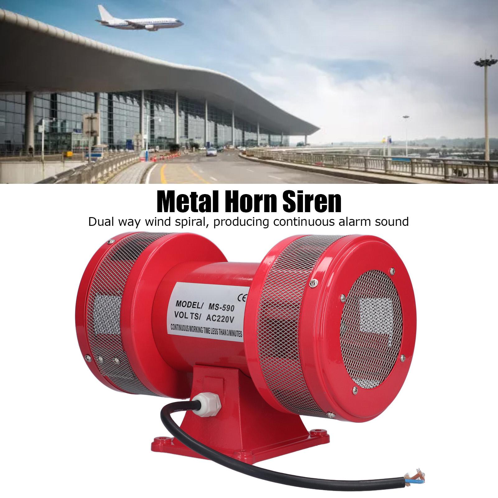 Motor Alarm 135dB Tweerichtings Schroefmontage Elektrische Continue Sirene met Aluminiumlegering Roestvrij Staal Constructie voor Mijnbouwgebieden Schepen havens P