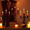 Halloween Skeleton Candle Holder with Flameless Candle LED Light Decorative Table Lamp for Halloween Party Centerpieces