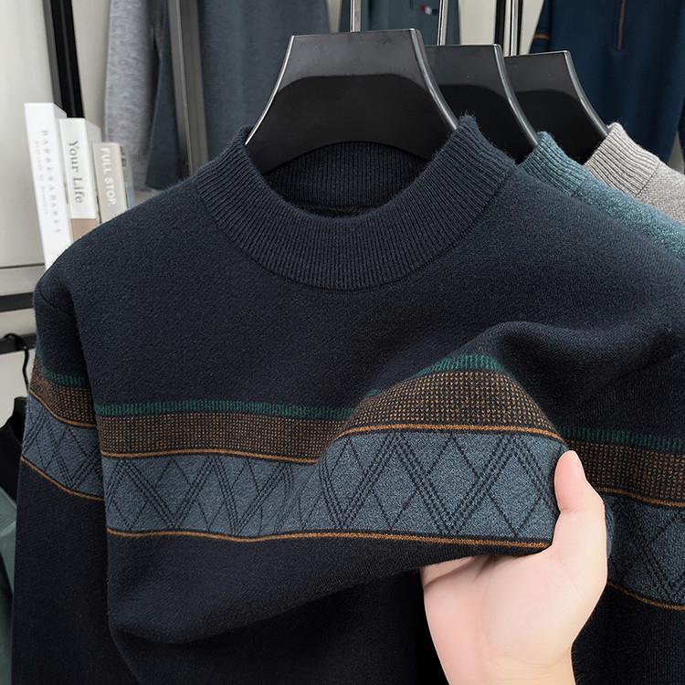 

2025 Men s Round Neck Knitwear: Casual, Fashionable, Versatile, Warm Sweater for Autumn/Winter L