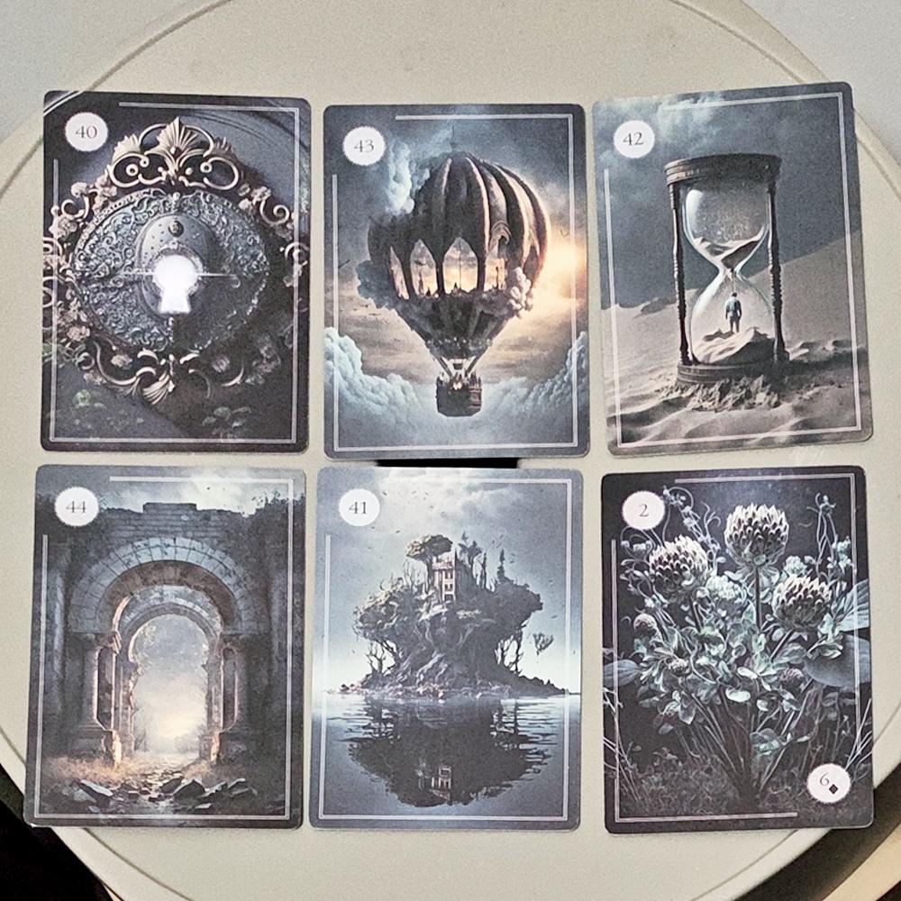 The Moonlight Night Lenormand Oracle Deck - 9*6cm 44 Cards Gothic Fantasy Divination Cards Double-embossed Cardstock