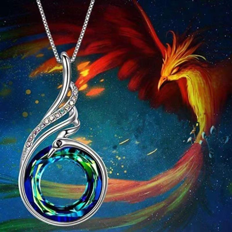 

Jewelry Colorful Personality Peacock Earrings Famous Style Gradual Change Necklace