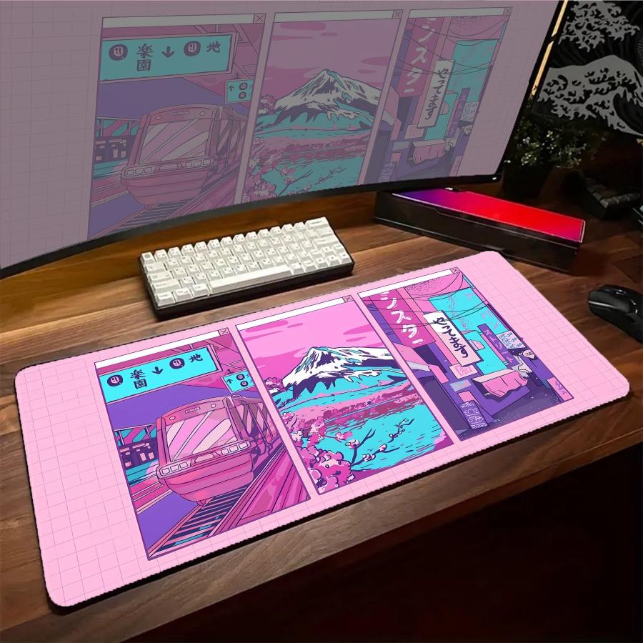 Gamer Mauspads Sakura Love XXL Mauspads Gaming Schreibtischunterlagen HD Druck Große Tischunterlagen PC Gamer Anime Teppich PC Zubehör