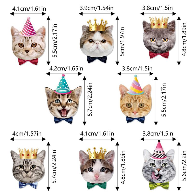 8 Stück Katze Cupcake Dekoration Niedliche Katze Themen Geburtstagsparty Kuchenaufsatz Papier Dessertdekoration