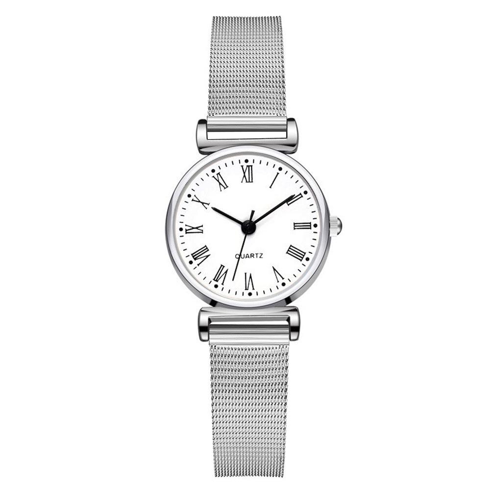 Fashion Round Watches Adjustable Strap Mesh Belt Wristwatches Luxury Quartz Watch Gifts