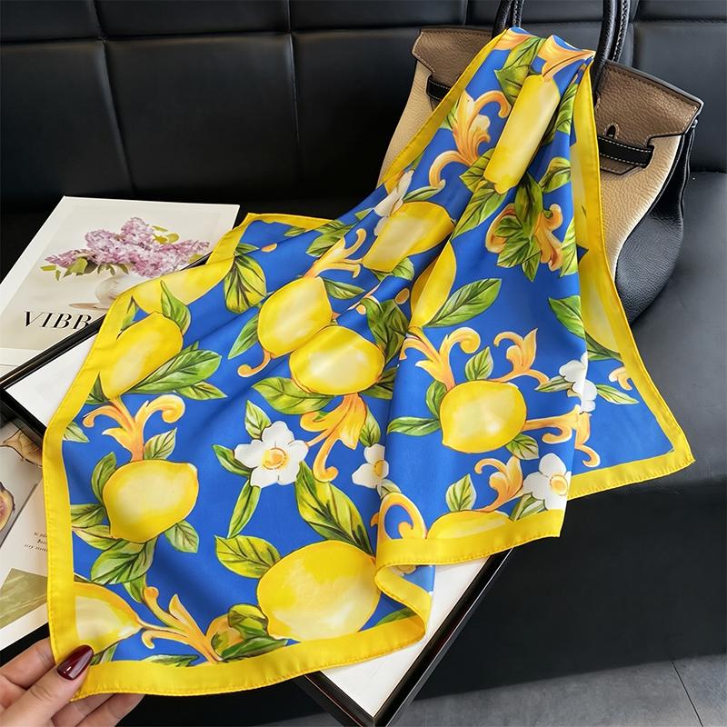 Luxury Scarf Print Hijab Fashion Turban Women's Square Headscarf Headband Handkerchief Neckerchief Bandana Windproof Shawl Wraps