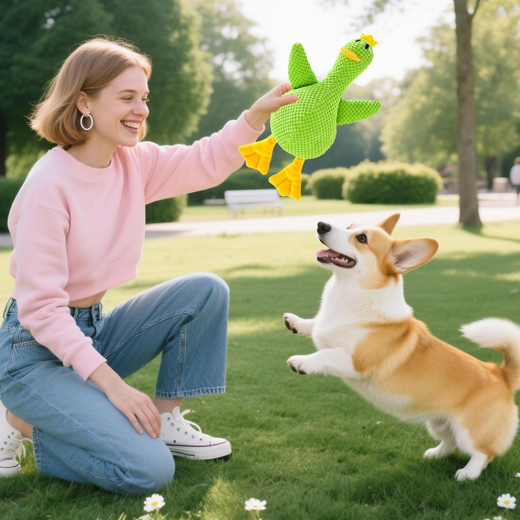Giocattolo Anatra Calmante Cane da Masticare Squeaky Cuscino Imbottito Suono di Verso Giocattolo per Cuccioli Per Cuccioli Animale Domestico Razza Piccola Media Casa Esterno Interno