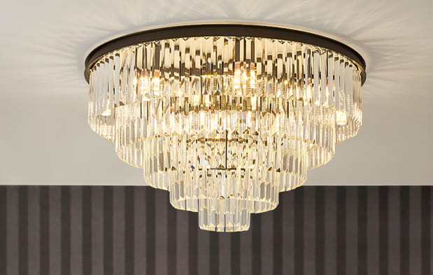 Hereford Fall XL - round crystal ceiling lamp 80cm
