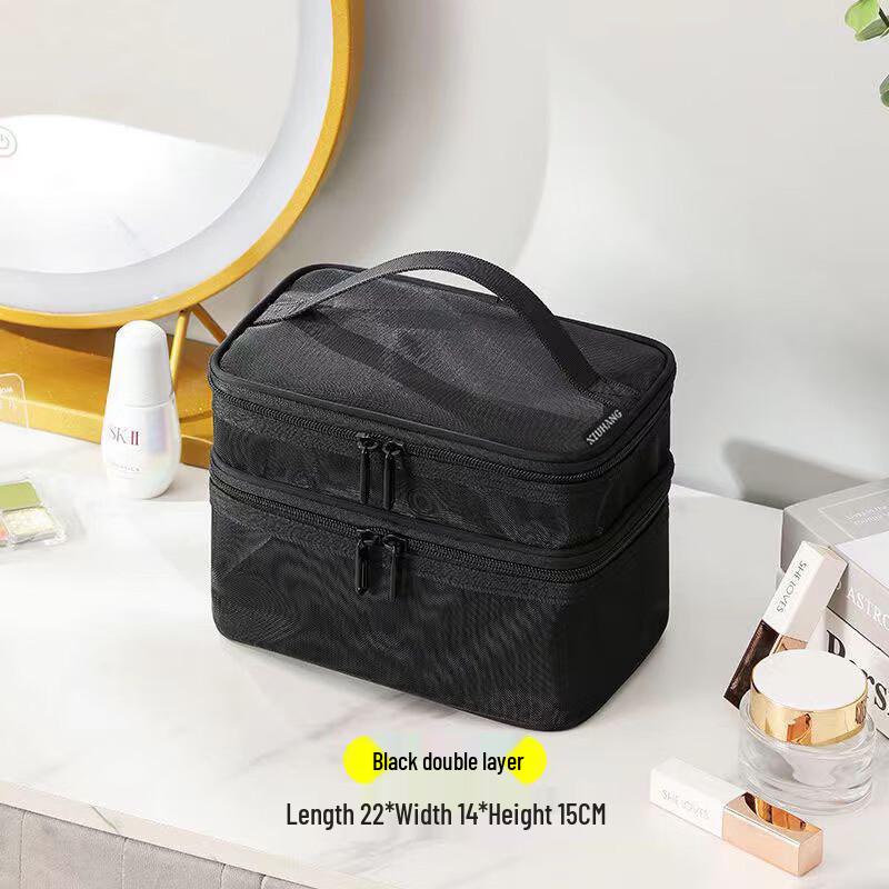 MDNGMDNG Outdoor Mesh Wash Bag Cosmetic Storage Pouch 22x14x15cm