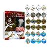 Advent Calendar 2025 24-Day Christmas Countdown Calendar with 24 Animal Ornaments Rustic 2D Acrylic Animal Hanging Decoration for Home Party Decor