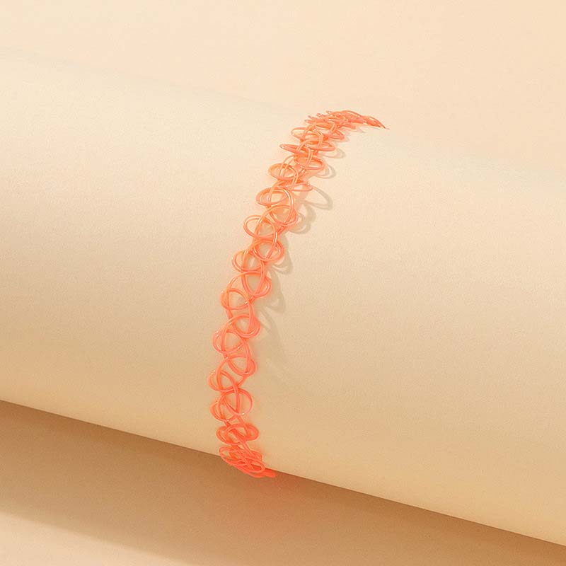 Fashion Colorful Braided Fish Thread Choker Necklace For Women Girls Vintage Elastic Beaded Neck Chain Necklace Jewelry Gifts