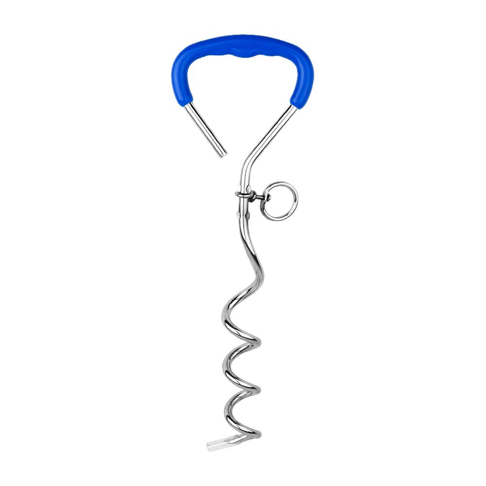 Heavy Duty Dog Tie Out Stake with Soft Grip Handle Metal Spiral Dog Yard Ground Stake Dogs Anchors Leash Fixed Stake for Pet Dog