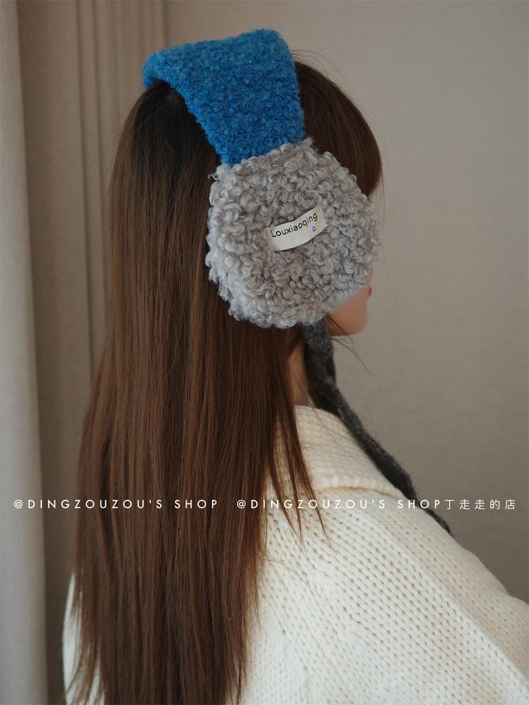 Versão coreana ins inverno novo protetores de orelha grossos, protetores de ouvido quentes, tiras de pelúcia femininas, protetores de orelha à prova de frio, protetores de ouvido para ciclismo