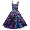 Women's Halloween Print Sexy Off-The-Shoulder Punk Vintage Dress