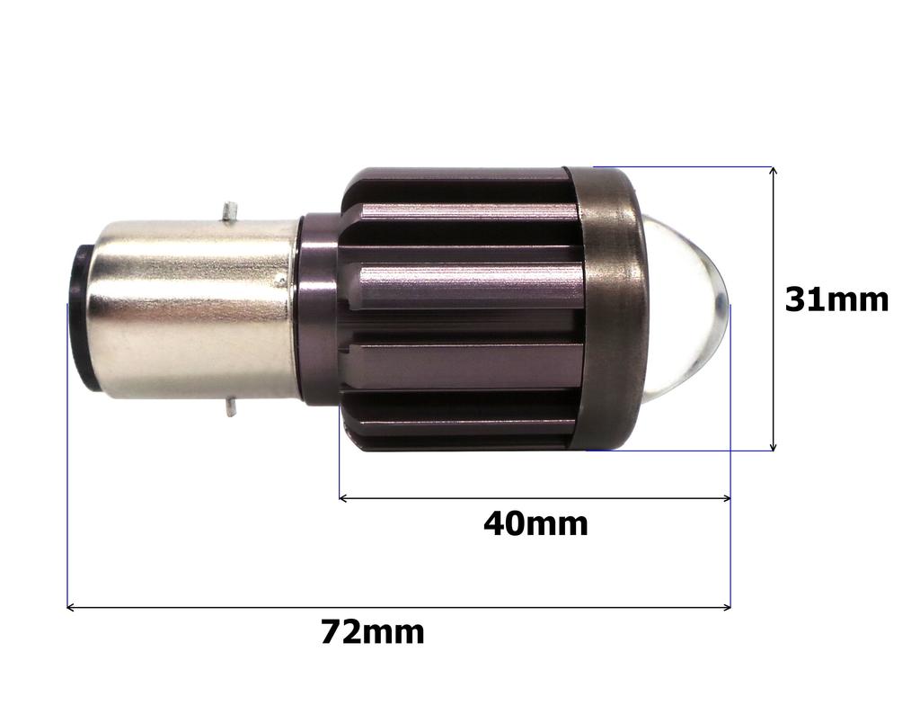 Laser LED BA20D Bulb, H6 12V-80V 8000lm Off-Road