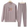 Women's Thermal Underwear Set for Autumn/Winter - Plus Velvet, Thickened for Middle-aged and Elderly Women