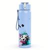 1PC Dual Soccer Player Splash Silhouette 750ml Color Plastic Water Bottle Leakproof Flip Straw Lid For Sports Office Home Use