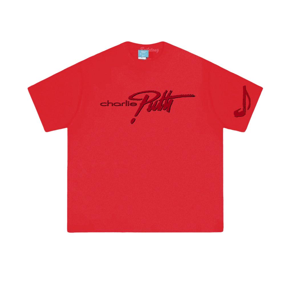 

Charlie Puth 2025 New Print Tshirt 100%Cotton High Quality Tee-shirt Summer Vintage Round Neck Female/Male Short Sleeve Tops XXL красный