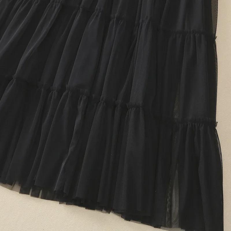 Abito Midi da Donna Nero con Paillettes e Maniche a Trombetta, Vestibilità Slim Fit, 2024